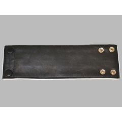 Leather Wrist Band Wallet With Piping - Black White - Small