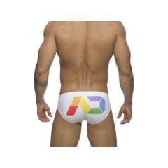 Addicted Rainbow Swim Brief - White